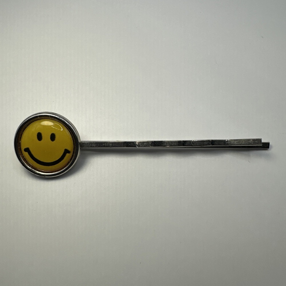 Vintage‎ Y2K Yellow Happy Face Bobby Pin
